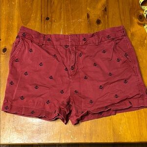 JNY Burgundy Anchor Print Bermudas